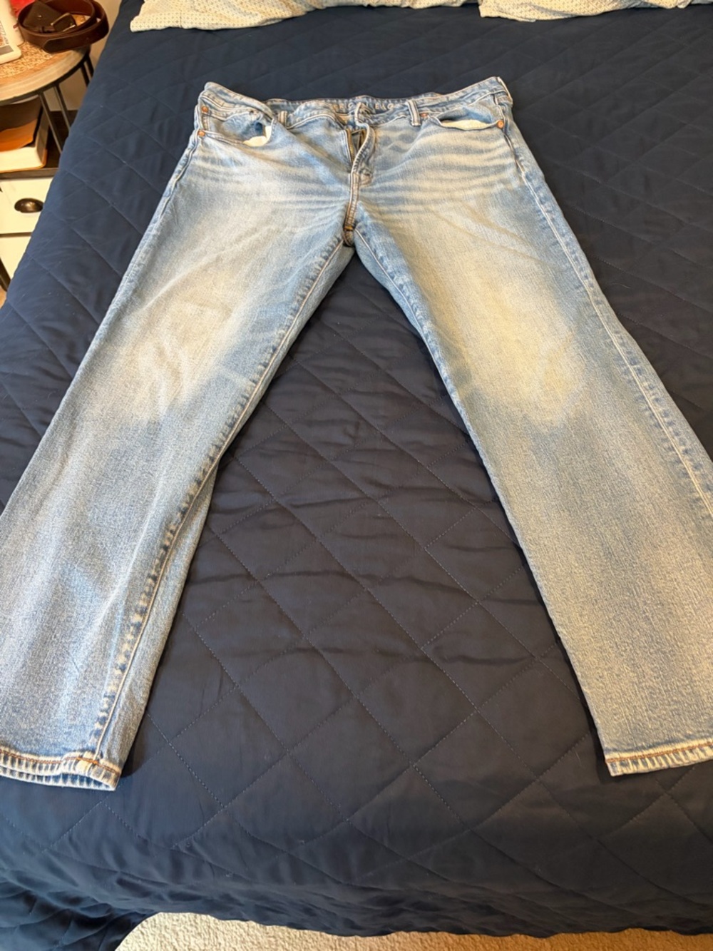 American Eagle Outfitters Light Blue Athletic Straight Jeans